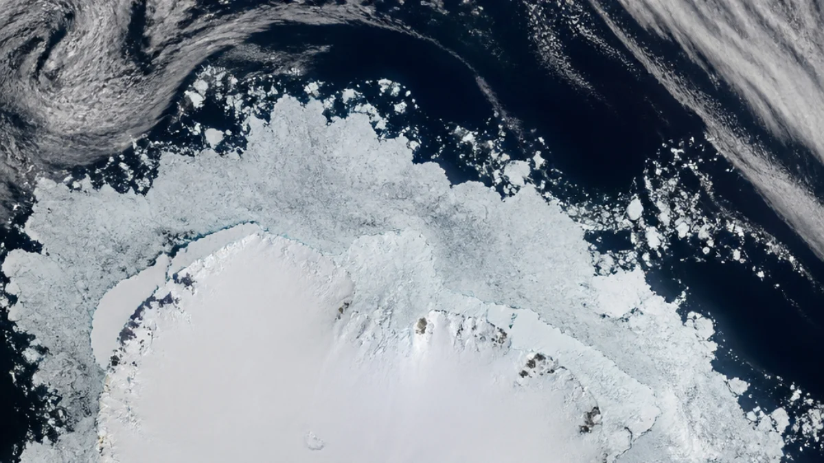 Margine del ghiaccio marino antartico visto dall’alto
