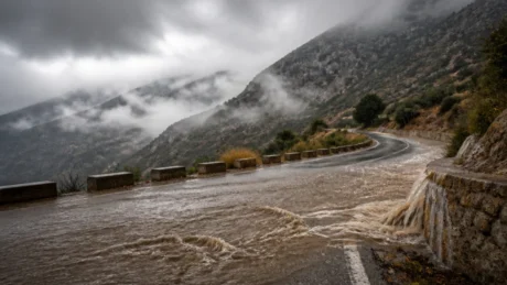 Creta, piogge eccezionali: accumuli record e danni tra i rilievi