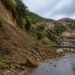 Fossato Jonico, frana dal Monte Lungìa e viabilità in crisi nel Reggino