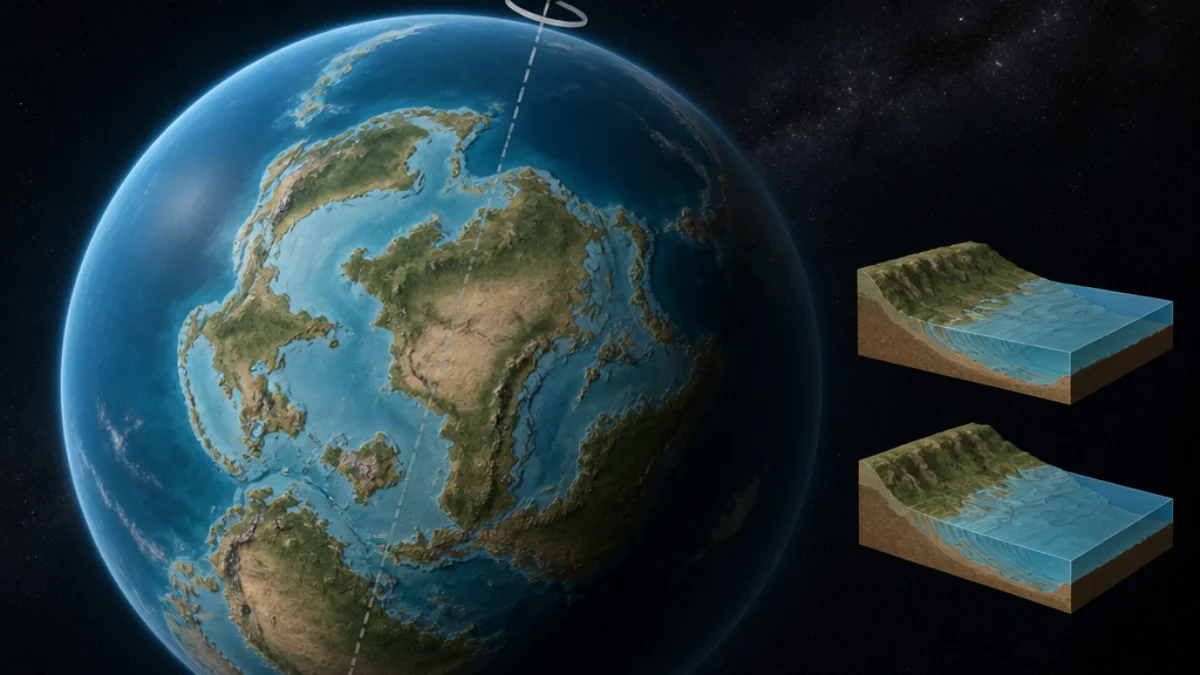 Terra e oceani in una ricostruzione paleogeografica