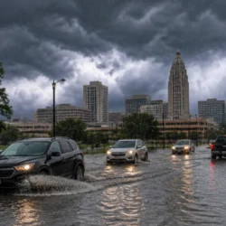 Nebraska, pioggia record a Lincoln: 156 millimetri in 24 ore e allagamenti